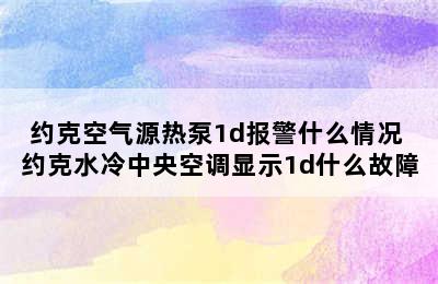 约克空气源热泵1d报警什么情况 约克水冷中央空调显示1d什么故障